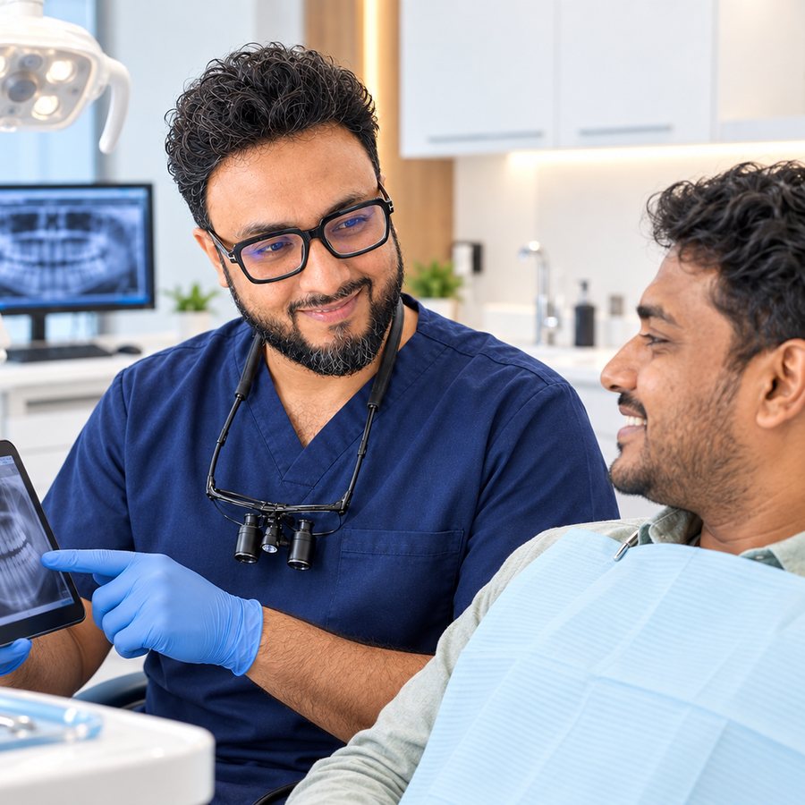 Noman's Dental Care team and patient