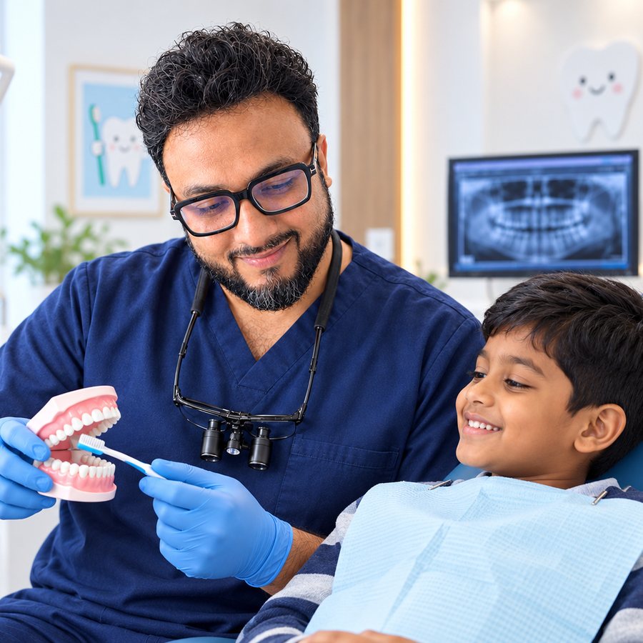 Noman's Dental Care team and patient