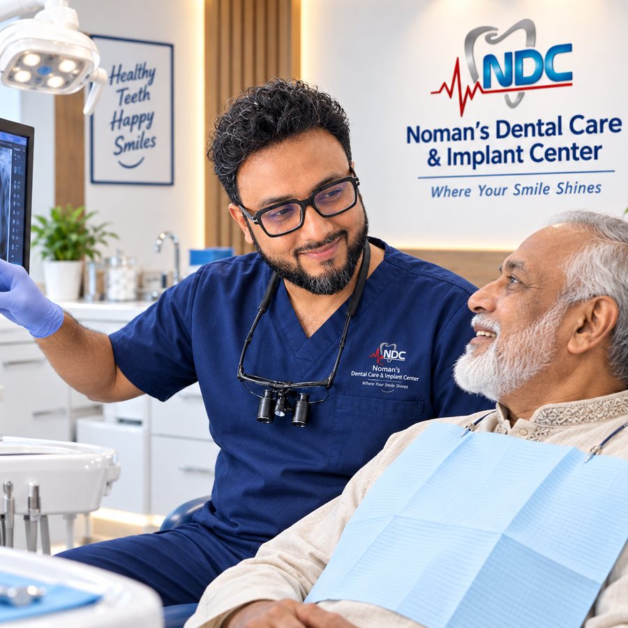 Noman's Dental Care team and patient