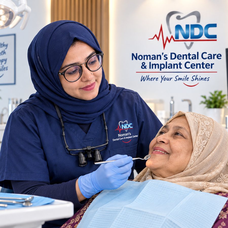 Noman's Dental Care team and patient
