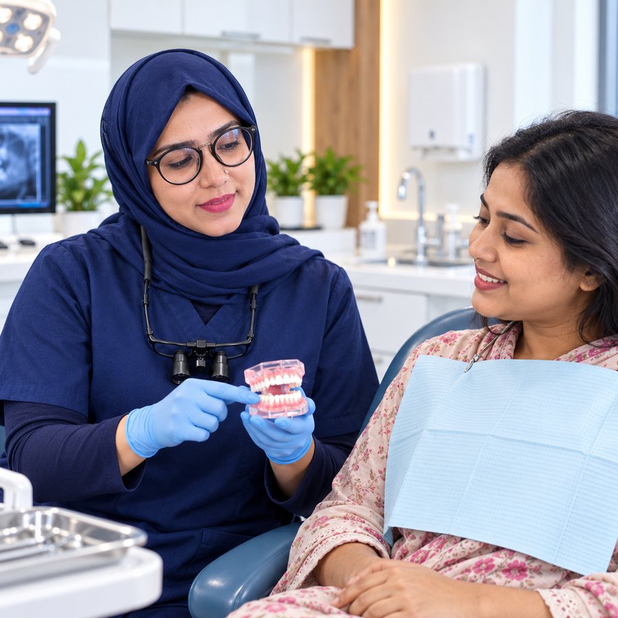 Noman's Dental Care team and patient